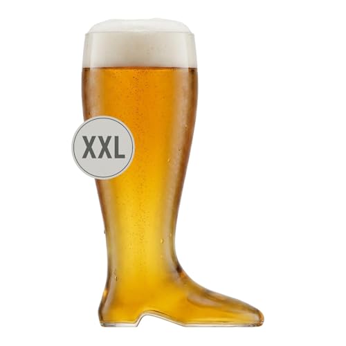 Rastal Bottes à bière géantes XXL - 2,0 litres - Verre de fête pour clubs, championnats et trophée - Verre à bière soufflé à la bouche - Hauteur : 34...