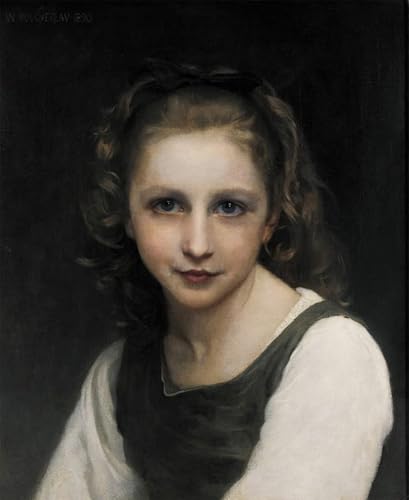 Impression d'art Bouguereau Portrait de jeune fille, toile haute définition