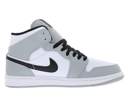 Jordan Men's Mid-top, Light Smoke Grey, Black, White, 11.53