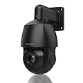 4K 8MP PTZ POE IP Camera Outdoor,360°Pan 90°Tilt 18X Optical Zoom,Human Auto Tracking,Human/Vehicle Detection,Two-Way Talk,328ft IR Night Vision PTZ Security Camera,Compatible for Blue Iris(Black)