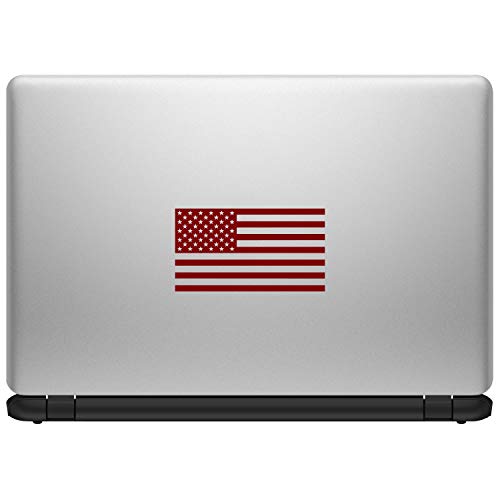 Image of American US Flag [Pick Color /Size] Vinyl Decal Sticker for Laptop /Car /Truck /Window /Bumper (7.5in x 4.2in, Matte Maroon)