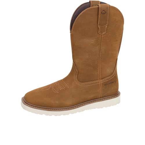Wolverine Men's Bronc Wedge Pull-on Work Wellington Construction Boot, Birch, 10 X-Wide