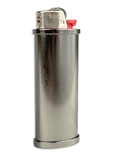 Blank Metal Lighter Case Customizable Reusable Lighter case for Regular Bic J6 lighters - 10 Pack (Black Chrome) - Thumbnail 5