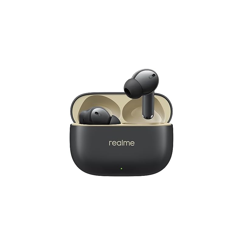 realme Buds T300 Truly Wireless in-Ear Earbuds with 30dB ANC, 360° Spatial Audio Effect, 12.4mm Dynamic Bass Boost Driver with Dolby Atmos Support, Upto 40Hrs Battery and Fast Charging (Stylish Black)