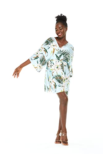 Image of Wispy Cereus Light Blue Family Matching Hawaiian Clothes