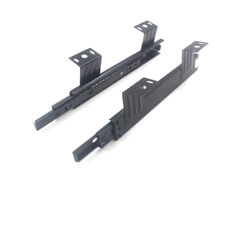 Generic Drawer Slides Keyboard Shelf 1 Pair? 10inch/12inch Under Desk Sliding Keyboard Tray Rails 3 Fold Extension Drawer Slides Support 45kg Black (Size : 290mm/12inch), ERFOECCOH-290MM/12INCH