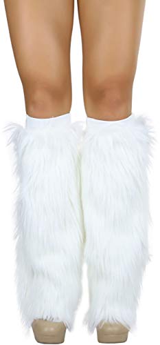 Image of ToBeInStyle Women's Faux Vibrant Fur Retro Daring 60' Inspired Ravewear Knee High Leg Warmers