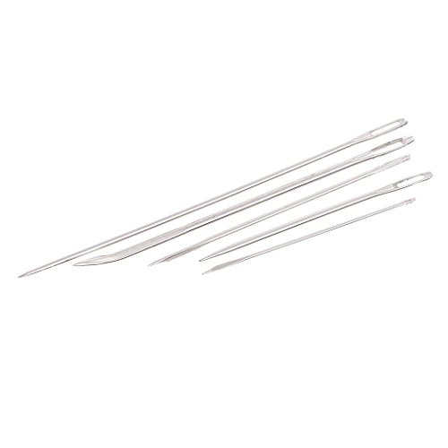 Kit de agulhas de costura Homyl com 14 peças sortidas de aço para estofamento de lona de couro para