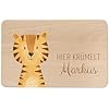Wunderwunsch Personalisiertes Frühstücksbrett - Holzbrett Mit Namen (Bär Motiv)