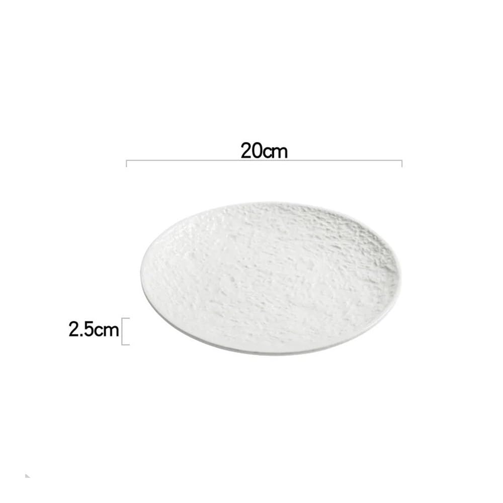 Talerze, Elevate Your Dining Experience with this French White Ceramic Dish - Perfect for Steak Lovers! Talerze Ceramiczne(8-inch)