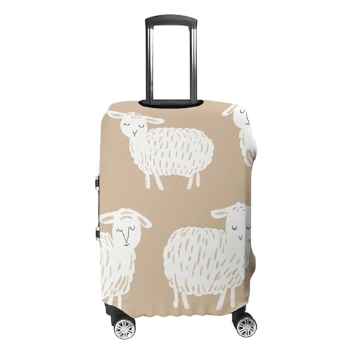 Doodle Style Sheep Luggage Cover, Washable Elastic Suitcase Cover Protector Fit 18-32 Inch Luggage4