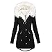 cllios Women's Warm Winter Coat Snow Ski Jacket Fleece Lined Military Jacket Women Faux Fur Hooded Coat Puffer Down Jacket Water Resistant Parka Women Outerwear with Pockets