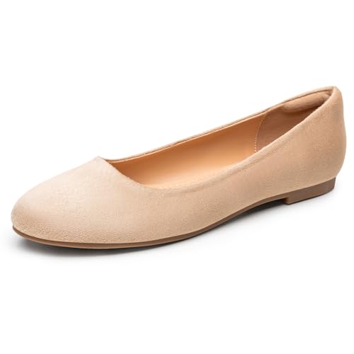 Trary Flats for Women Dressy Comfortable, Ballet Flat,Black Nude Flats Shoes