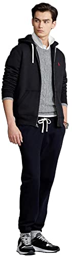POLO RALPH LAUREN Classic Full-Zip Fleece Hooded Sweatshirt - L - BlackRedPony3