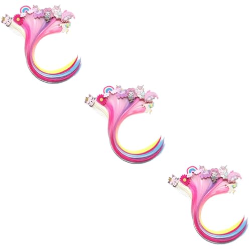 Extensions cheveux licorne avec pinces colorées et accessoires confortables filles