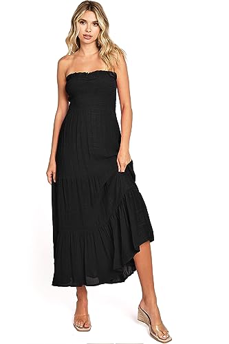 Image of Love Tree Womens Smocked Tube Midi A-Line Dress