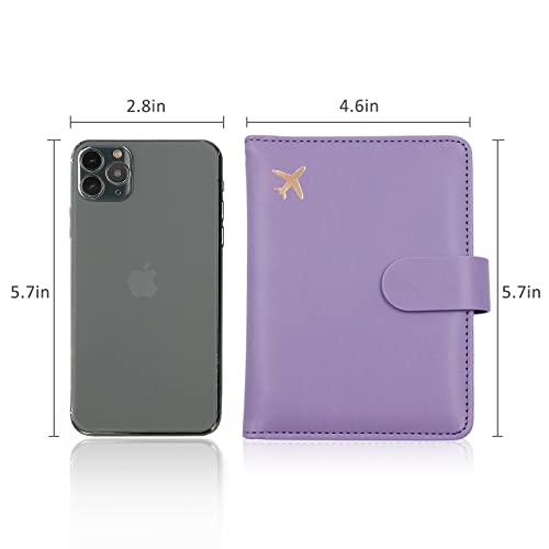 Image of Melsbrinna Passport Holder,Passport Holder Card Slots,Cute Passport cover for Women /Men,Waterproof Rfid Blocking Travel Wallet, Lavender, Traveling
