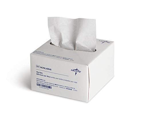 Image of Medline Delicate Task Wipes, Low Linting Lab Wipes, 4 inch x 8 inch, Multi-Purpose Cleaning, 280 per Box
