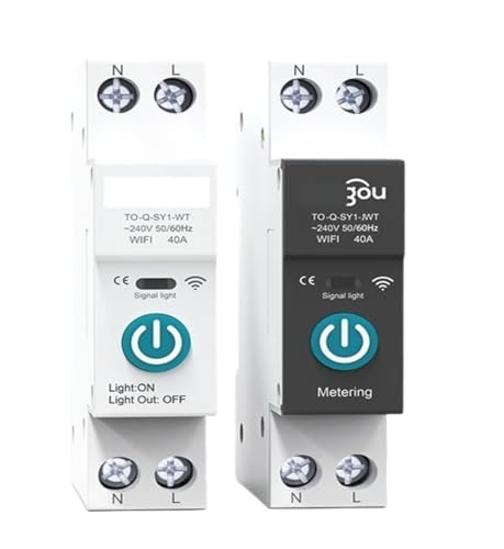 Disjoncteur avec mesure 16A pour Rail DIN avec télécommande connectée noir