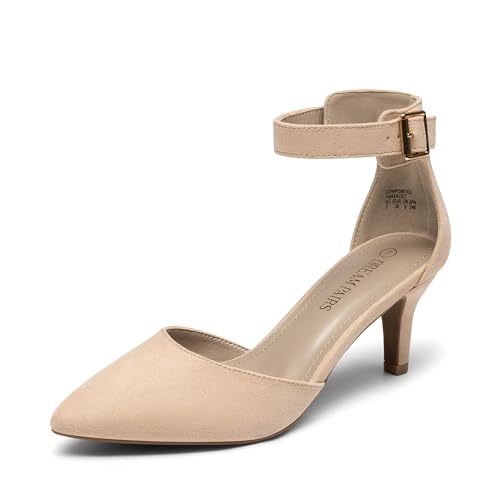 Image of DREAM PAIRS Women's Kitten Heels Ankle Strap Pumps