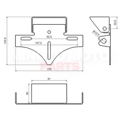 Eliminador Rabeta Universal Suporte Placa Articulado Adaptável Para Motos