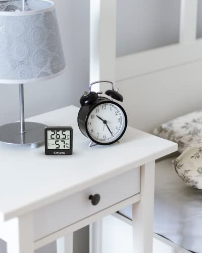 Foto von Thermometer Hygrometer, 4er Set luftfeuchtigkeitsmesser Innen, Digital Mini LCD Raumthermometer und Zimmerthermometer für Wohnzimmer, Wohnung, Babyraum, Büro, Garten (Schwarz)