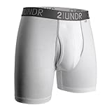 2UNDR Mens The Swingshift Boxer Brief White/Grey L