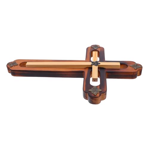 Cruz de madera artesanal para regalo de confirmación o bodas religiosas