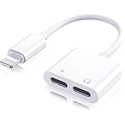 Cargador Lightning Auriculares Carphone Warehouse (Certificado Apple MFi) Adaptador de Auriculares para iPhone, Cable Audio Accesorios para Auriculares Separador Cargador Convertidor, Compatible con iPhone 14/13/12/XR/7/8/iPad