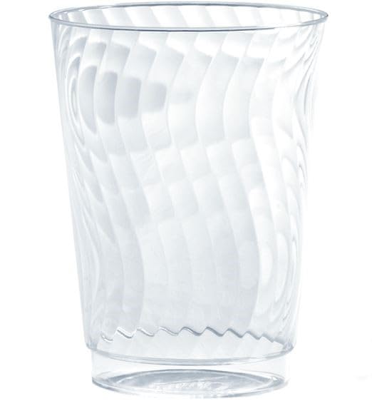 Chi-net Cut Crystal Plastic Cups 10 oz 50 Count Strong & Sturdy Disposable Drinkware
