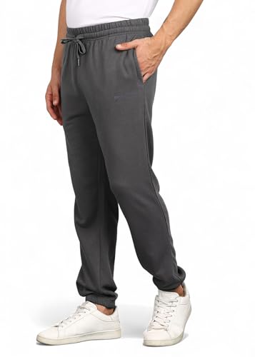 Image of Alan Jones Clothing Men's Regular Fit Mid Rise Fleece Jogger Regular Pants For Winterwear