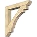 Ekena Millwork BKT0806X48X48MRC06RDF Merced Slat Rough Sawn Bracket w/Offset Brace, Douglas Fir