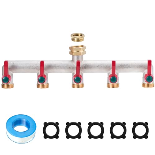 Wisdomgarden Wasserverteiler 5fach, Schwere Vernickelt Messing...