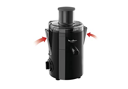 Moulinex Frutelia Plus Centrifugeuse, 950 ml, 350 W, 2 vitesses, Goulot 6 cm, Filtre inox, Compact, Jus maison de fruits et légumes JU370810, Noir – Image 4