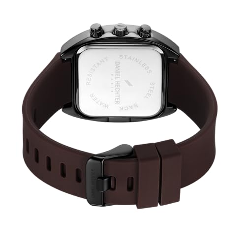 Image of Daniel Hechter Paris Bercy Collection Modern Multi Functional Watch for Men with Square Dial and Silicon Band-DHM1001
