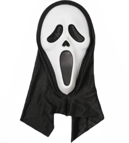 Máscara de grito de Halloween, máscara fantasma, máscara scream para menino adulto, máscara de látex de filme de terror, máscara de festa para acessórios de cosplay, carnaval, halloween