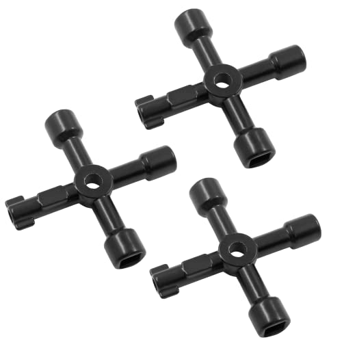 Auvotuis 3Pcs 4-Way Multi-Functional Utilities Key Electric Cabinet Keys Triangle