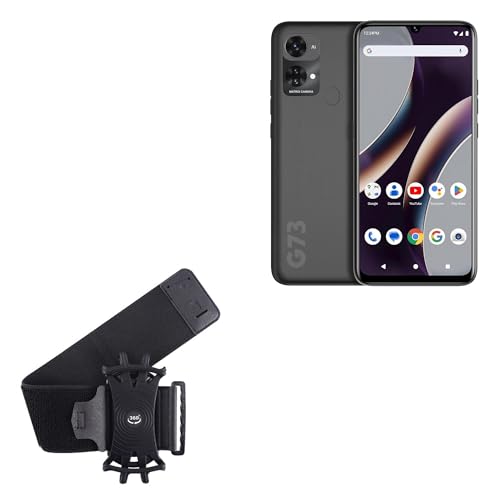 BoxWave Holster Compatible with BLU G73 - ActiveStretch Sport Armband, Adjustable Armband for Workout and Running - Jet Black