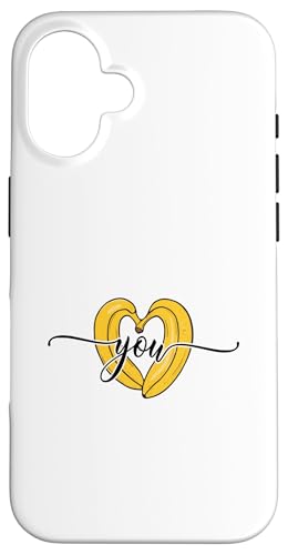 Bananenliebe mit Bananenherz Ich liebe dich Obst [�h�C�c��] �X�}�z�P�[�X iPhone 16 �p