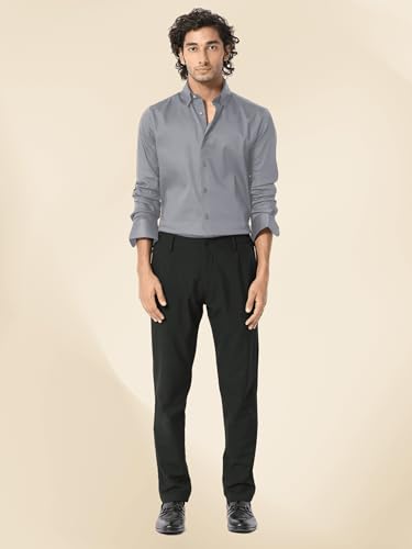 Image of IndoPrimo Men's Satin Shirt with Spread Collar Neck Line Solid Pattern Full Sleeves Regular Fit Western Style and Standard Length