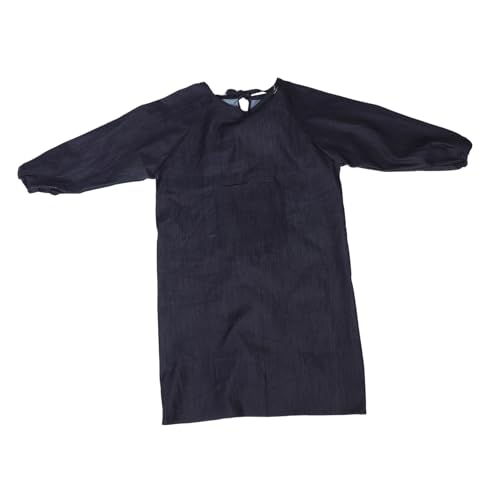Tablier de travail en denim noir avec poche grosse taille pour un enfilage rapide
