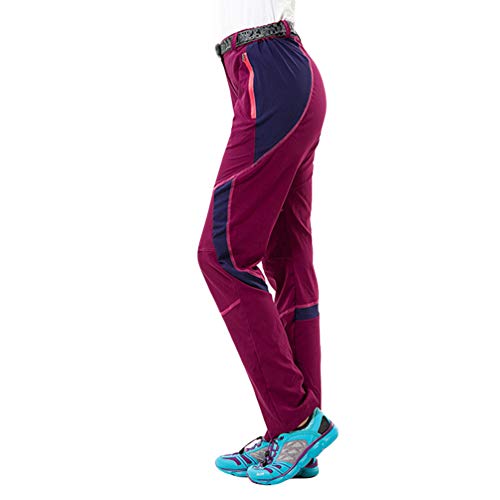 Angyu Unisex Ligero Pantalones Trekking Senderismo Impermeables Outdoor Transpirable Pantalones de Secado Rápido (Morado(Mujer), S)
