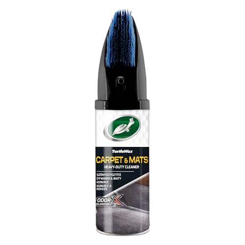 Turtle Wax 52894 Power Out Champú para interior de coche, tapete y tapete de limpieza con cepillo, 400 ml