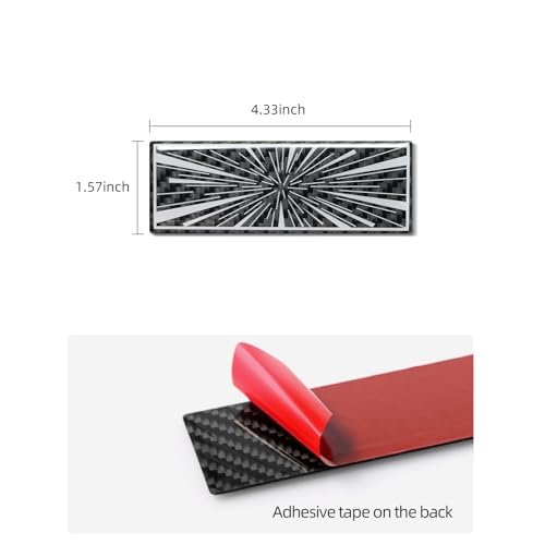 Image of BETTERHUMZ Plaid Performance Decal Sticker Compatible with Tesla Cybertruck Model 3 Y X S Roadster Highland Carbon Fiber Car Rear Trunk Trim Exterior Accessories (Black)
