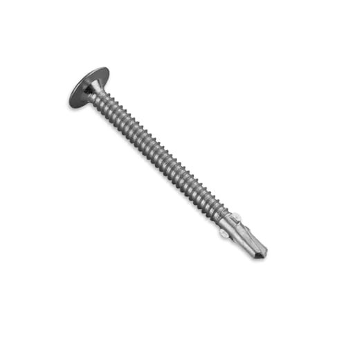 Toughgrade Trailer Decking Screws | Cabeza Wafer Phillips | Tamaño No. 14 3 pulgadas | Tornillo autorroscante para madera a metal | Modelo 143WPWT3Z-CRS (30 piezas) miniatura 1