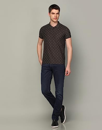 Image of INKKR Men's Printed Polo Neck Half Sleeve Multicolor T-Shirt