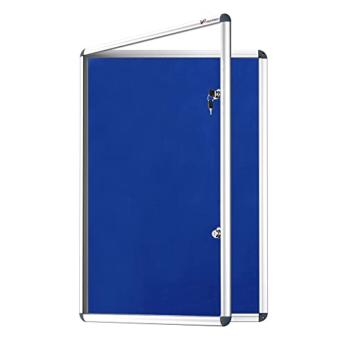 Panneau d'affichage Viz-Pro verrouillable et inviolable de class 1 avec cadre en aluminium 48 x 36 inches bleu
