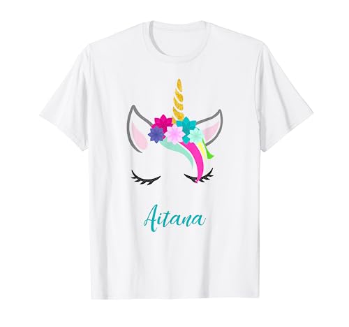 T-Shirt Personalizada Nombre Aitana Unicornio Camiseta