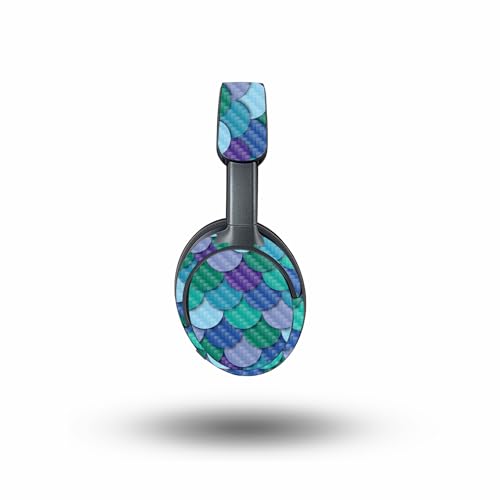 Image of MightySkins Carbon Fiber Skin Compatible with Bose QuietComfort Ultra - Blue Scales | Protective, Durable Textured Carbon Fiber Finish | Easy to Apply