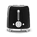 SMEG 2 Slice Toaster with 6 Presets and Defrost Function and Removable Crumb Tray (Black)